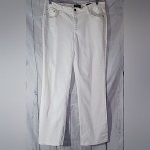 Earl Straight Leg White Denim Embellished  Jeans